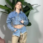 GIACCA CROP IN DENIM - immagine 2