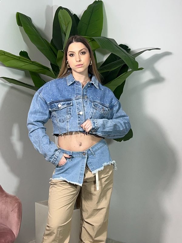 GIACCA CROP IN DENIM